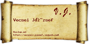 Vecsei József névjegykártya